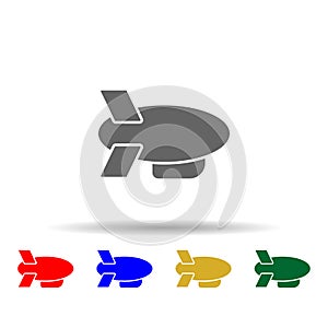 Airship, transport, zeppelin multi color style icon. Simple glyph, flat vector of transport icons for ui and ux, website or mobile