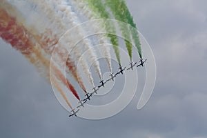 Airshow with Jetplanes and smoke photo