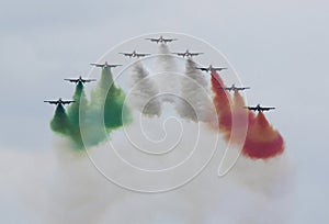 Airshow with jets and Helicopters