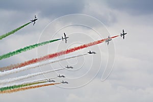 Airshow with jets and Helicopters