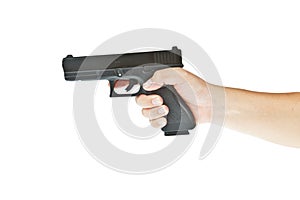 Airsoft hand gun, glock model with hand
