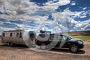 Airstream trailer and van photo