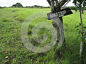 Airstrip Sign in the African Bush