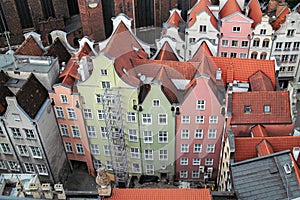 Airview of Old Town of Gdansk, Poland.