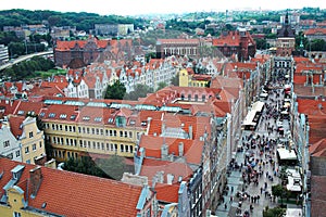 Airview of Old Town of Gdansk, Poland.