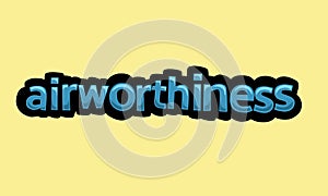 AIRWORTHINESS writing vector design on a yellow background