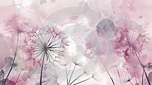 The airy and carefree nature of dandelion seeds captured in intricate and delicate digital illustrations.