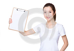 Aisan Woman hold with clipboard