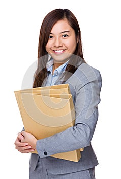 Aisan Young Businesswoman hold with folder