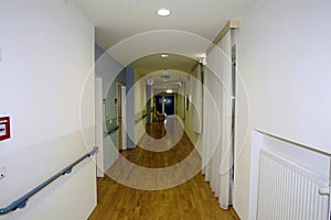 An aisle or hallway of a building