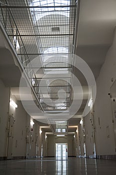 An aisle or hallway of a building