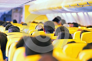 Aisle inside a plane