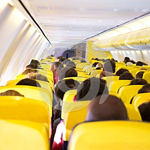 Aisle inside a plane