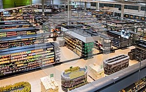 Aisle view of grocery store Norfa Hypermarket