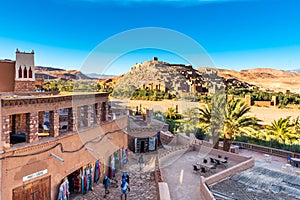 Ait-Ben-Haddou, Morocco - November 12, 2019: The fortified town of Ait-Ben-Haddou near Ouarzazate on the edge of the sahara desert