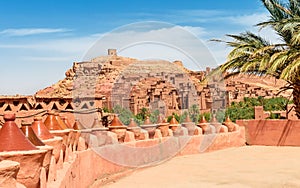 Ait Benhaddou Kasbah View from afar. Morocco.