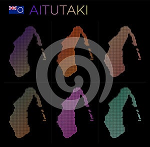 Aitutaki dotted map set.