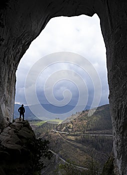 The Aitzulo cave are two huge holes in Mount Orkatzategi, Euskadi