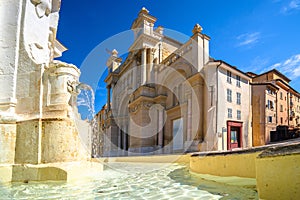 Aix en Provence fountain and cityscape view, Provance photo