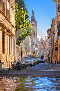 Aix En Provence scenic alley and church view photo