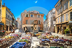 Aix En Provence scenic colorful restaurant street view photo