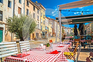 Aix En Provence scenic colorful restaurant street view photo