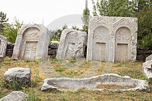 Aizonai antic city ruins with Zeus temple. Aizanoi ancient city in Cavdarhisar, Kutahya, Turkey.