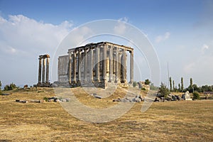 Aizonai antic city ruins with Zeus temple. Aizanoi ancient city in Cavdarhisar, Kutahya, Turkey.