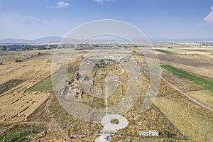 Aizonai antic city ruins with Zeus temple. Aizanoi ancient city in Cavdarhisar, Kutahya, Turkey.