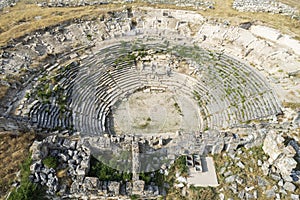 Aizonai antic city ruins with Zeus temple. Aizanoi ancient city in Cavdarhisar, Kutahya, Turkey.