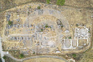 Aizonai antic city ruins with Zeus temple. Aizanoi ancient city in Cavdarhisar, Kutahya, Turkey.