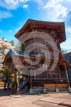 Aizu Sazaedo Temple in Aizuwakamatsu, Japan