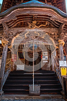 Aizu Sazaedo Temple in Aizuwakamatsu, Japan