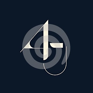 AJ monogram logo. Letter a, letter j decorative modern font icon