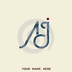 AJ monogram logo. Letter a, letter j elegant font icon