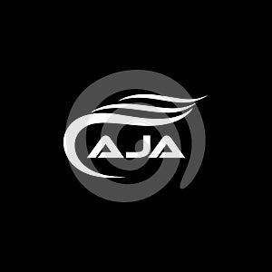 AJA letter logo design on black background.AJA creative initials letter logo concept.AJA letter design