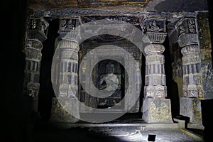 Ajanta caves, India. The Ajanta Caves in Maharashtra state are Buddhist caves