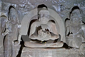 Ajanta caves, India. The Ajanta Caves in Maharashtra state are Buddhist caves