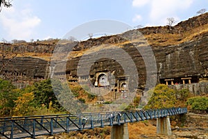 Ajanta caves, India. The Ajanta Caves in Maharashtra state are Buddhist caves