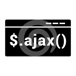 Ajax Code Icon Isolated on White Background Flat Style