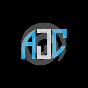 AJC letter logo design on black background.AJC creative initials letter logo concept.AJA letter design