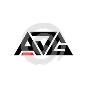 AJG triangle letter logo design with triangle shape. AJG triangle logo design monogram. AJG triangle vector logo template with red