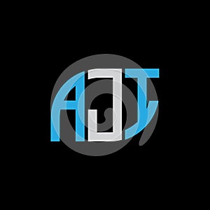 AJI letter logo design on black background.AJI creative initials letter logo concept.AJI letter design
