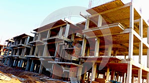 Ajmer, Rajasthan, India,- July 2020 : Abstract View of a new construction of building, labor is working on it in Ajmer