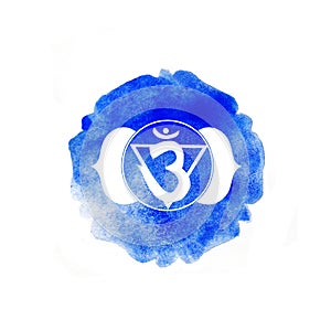 Ajna chakra watercolor design illustration.