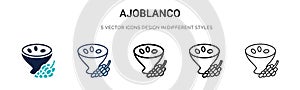 Ajoblanco icon in filled, thin line, outline and stroke style. Vector illustration of two colored and black ajoblanco vector icons