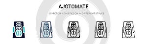 Ajotomate icon in filled, thin line, outline and stroke style. Vector illustration of two colored and black ajotomate vector icons