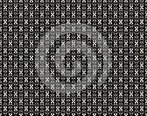 Ajrakh Floral Black Pattern, Vector illustration