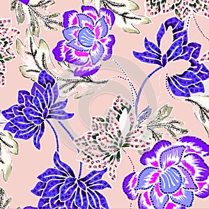 Ajrakh Pattern and block print Pattern with batik print allovers textile pattern