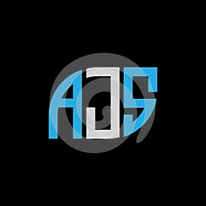 AJS letter logo design on black background.AJA creative initials letter logo concept.AJS letter design